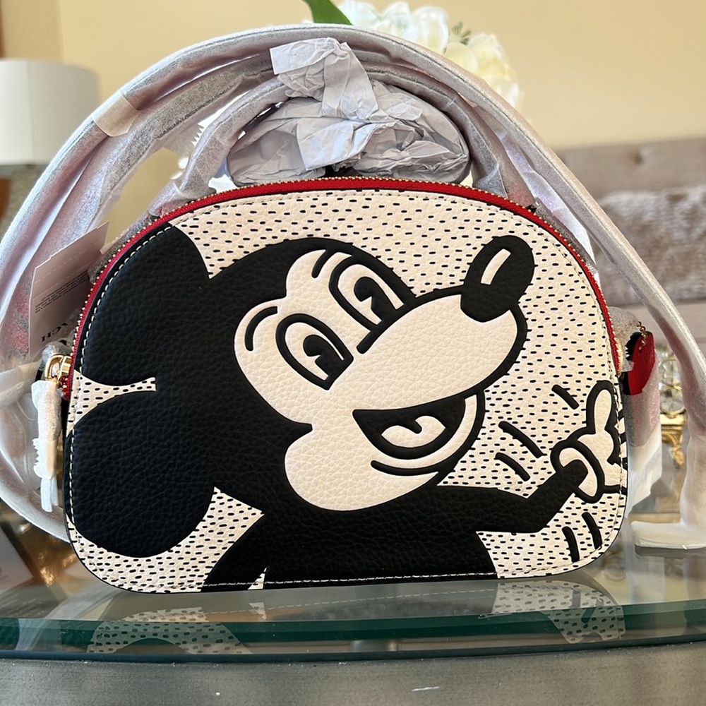 Coach Disney Mickey Mouse X Keith Haring Serena Satchel Crossbody Bag - Picture 3 of 10